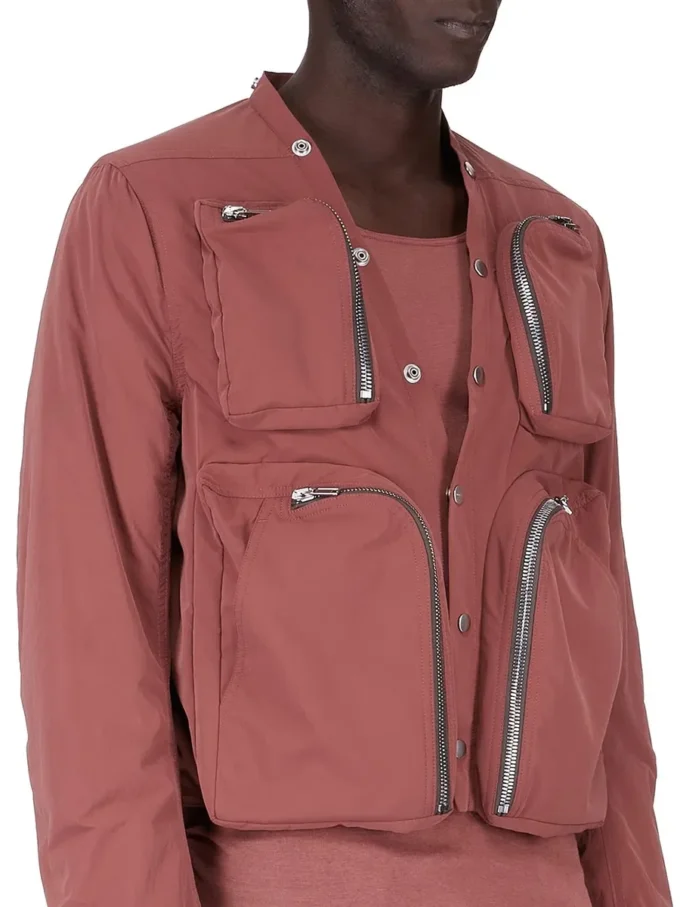 CHAQUETA CARGO CONCORDIANS FW25 DE RICK OWENS EN NYLON MATE COLOR PALISANDRO. RU02E1762MT-13