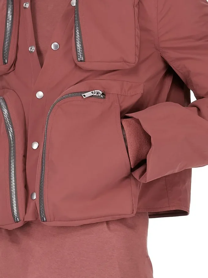 CHAQUETA CARGO CONCORDIANS FW25 DE RICK OWENS EN NYLON MATE COLOR PALISANDRO. RU02E1762MT-13