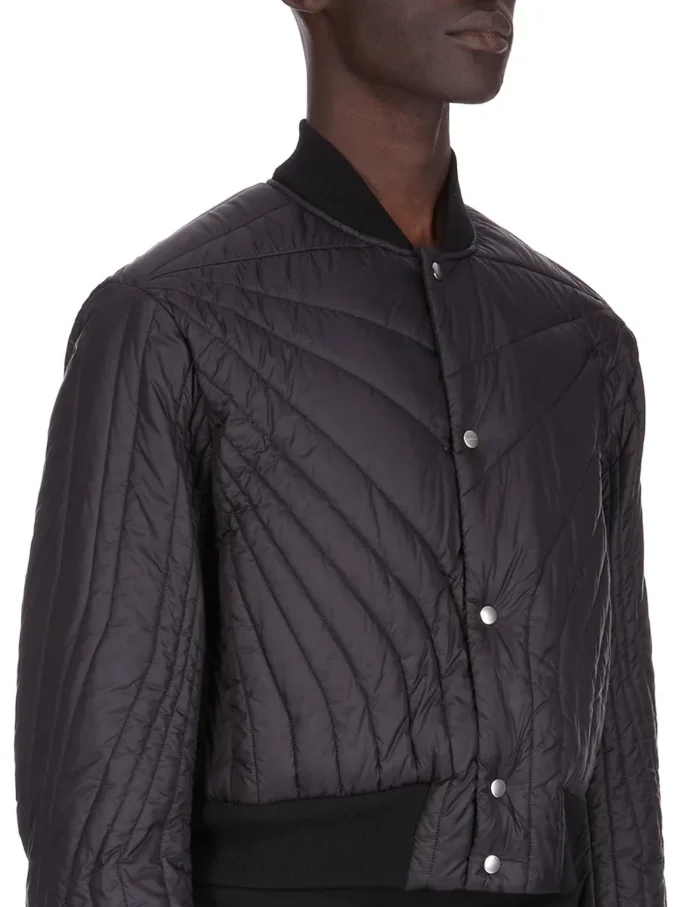 Chaqueta de vuelo acolchada Concordians FW25 de Rick Owens en nailon ligero negro RU02E1727NPT1-09