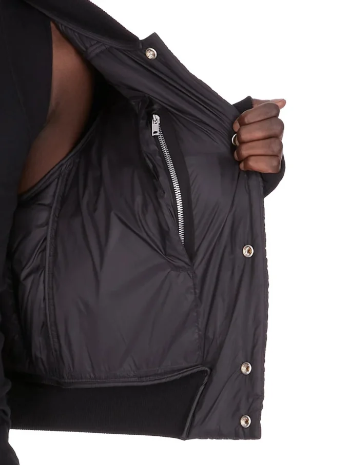 Chaqueta de vuelo acolchada Concordians FW25 de Rick Owens en nailon ligero negro RU02E1727NPT1-09