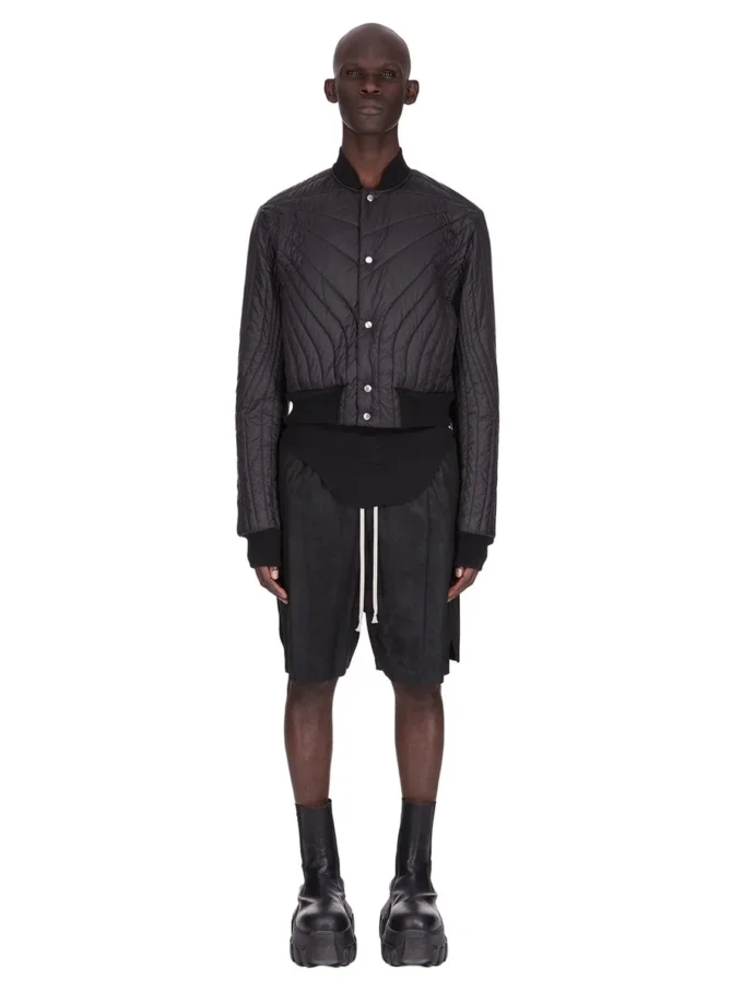 Chaqueta de vuelo acolchada Concordians FW25 de Rick Owens en nailon ligero negro RU02E1727NPT1-09