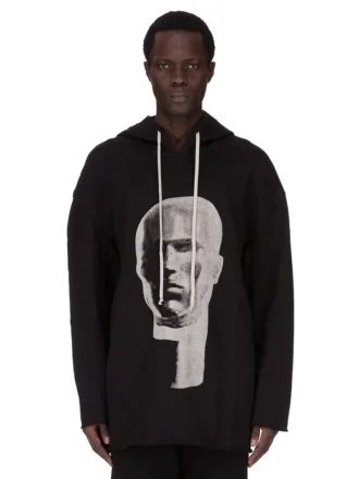 DRKSHDW FW25 CONCORDIANS PETER HOODIE NEGRO/PERLA SUDADERA GRUESA FURKA DU02E7280FEP1P-0908