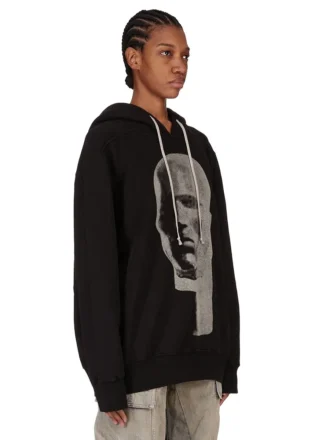 DRKSHDW FW25 CONCORDIANS SUDADERA CON CAPUCHA OVERSIZE EN FELPA NEGRO/PERLA SLUP DS02E7241FSLP1P-0908