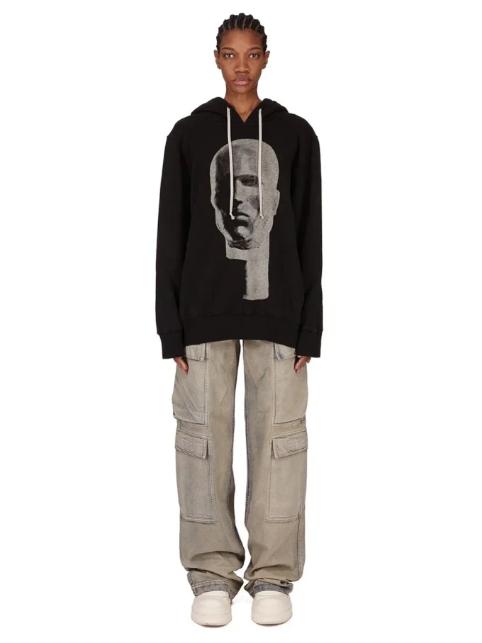 DRKSHDW FW25 CONCORDIANS SUDADERA CON CAPUCHA OVERSIZE EN FELPA NEGRO/PERLA SLUP DS02E7241FSLP1P-0908 DRKSHDW FW25 CONCORDIANS SUDADERA CON CAPUCHA OVERSIZE EN FELPA NEGRO/PERLA SLUP DS02E7241FSLP1P-0908