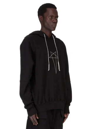 DRKSHDW FW25 CONCORDIANS SUDADERA CON CAPUCHA OVERSIZED EN NEGRO/PERLA SUDADERA GRUESA FURKA DU02E7262FEP3P-0908
