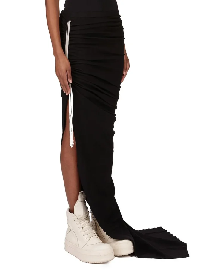 FALDA CONCORDIANS EDFU DE RICK OWENS FW25 EN JERSEY DOBLEMENTE CEPILLADO NEGRO DS02E7337JDB-09 FALDA CONCORDIANS EDFU DE RICK OWENS FW25 EN JERSEY DOBLEMENTE CEPILLADO NEGRO DS02E7337JDB-09