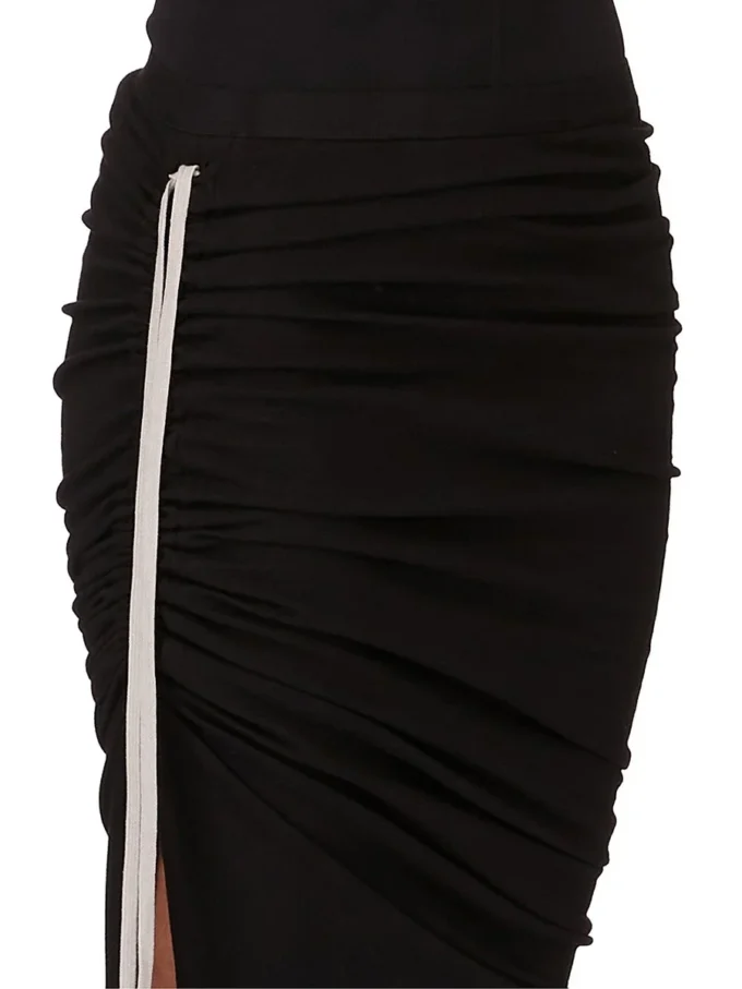 FALDA CONCORDIANS EDFU DE RICK OWENS FW25 EN JERSEY DOBLEMENTE CEPILLADO NEGRO DS02E7337JDB-09 FALDA CONCORDIANS EDFU DE RICK OWENS FW25 EN JERSEY DOBLEMENTE CEPILLADO NEGRO DS02E7337JDB-09