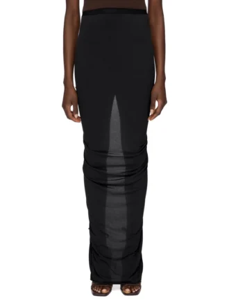 FALDA CONCORDIANS EVA DE RICK OWENS LILIES OI25 EN JERSEY DE CREPÉ DE VISCOSA NEGRO LI02E3316CVI-09
