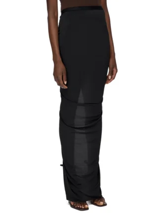 FALDA CONCORDIANS EVA DE RICK OWENS LILIES OI25 EN JERSEY DE CREPÉ DE VISCOSA NEGRO LI02E3316CVI-09