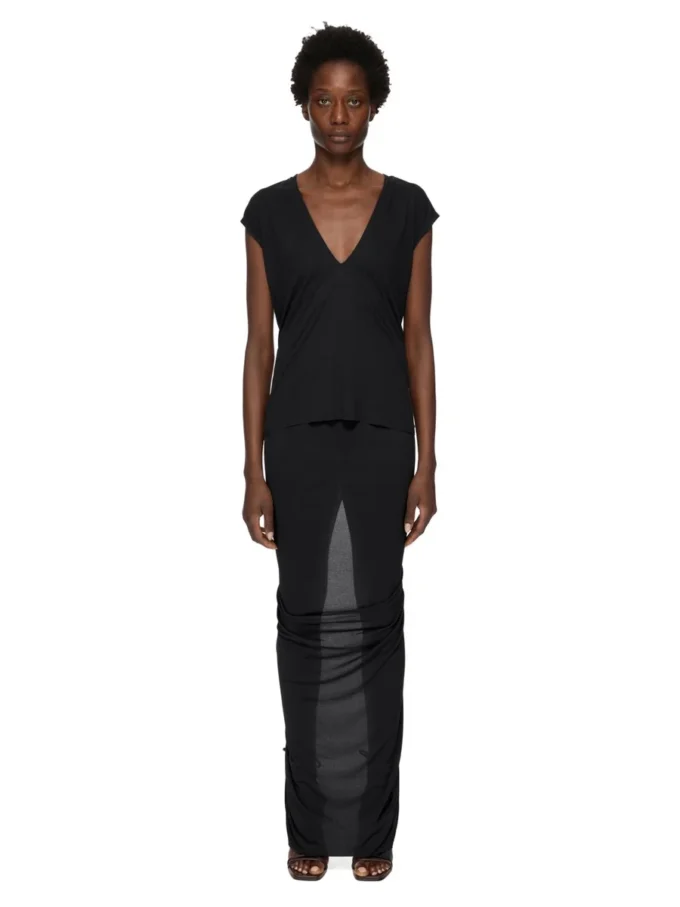 FALDA CONCORDIANS EVA DE RICK OWENS LILIES OI25 EN JERSEY DE CREPÉ DE VISCOSA NEGRO LI02E3316CVI-09 FALDA CONCORDIANS EVA DE RICK OWENS LILIES OI25 EN JERSEY DE CREPÉ DE VISCOSA NEGRO LI02E3316CVI-09