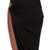 FALDA CONCORDIANS HYDRA DE RICK OWENS FW25 EN JERSEY DE VISCOSA SATÉN NEGRO. LI02E3315JVS-09 FALDA CONCORDIANS HYDRA DE RICK OWENS FW25 EN JERSEY DE VISCOSA SATÉN NEGRO. LI02E3315JVS-09
