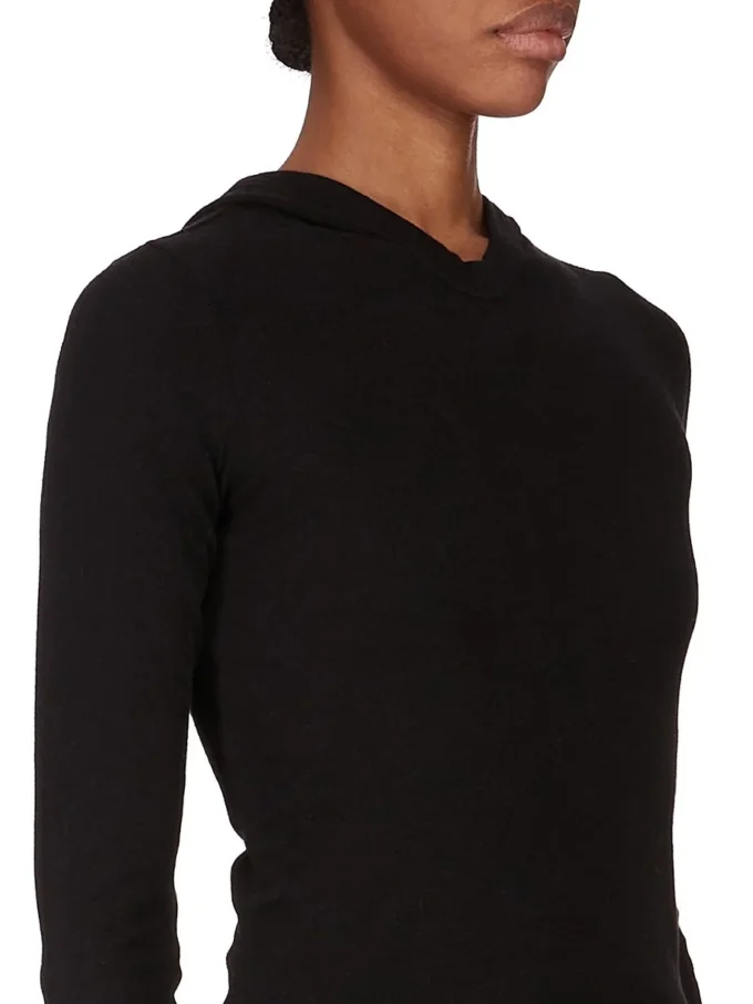 RICK OWENS FW25 CONCORDIANS CHAQUETA DE MANGA CORTA CON CAPUCHA Y ACANALADO EN JERSEY NEGRO RAININO. RP02E4210RJR-09 RICK OWENS FW25 CONCORDIANS CHAQUETA DE MANGA CORTA CON CAPUCHA Y ACANALADO EN JERSEY NEGRO RAININO. RP02E4210RJR-09