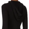 RICK OWENS FW25 CONCORDIANS CHAQUETA DE MANGA CORTA CON CAPUCHA Y ACANALADO EN JERSEY NEGRO RAININO. RP02E4210RJR-09 RICK OWENS FW25 CONCORDIANS CHAQUETA DE MANGA CORTA CON CAPUCHA Y ACANALADO EN JERSEY NEGRO RAININO. RP02E4210RJR-09