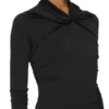 RICK OWENS FW25 CONCORDIANS KAIRO LS TOP EN JERSEY DE CREPÉ DE VISCOSA NEGRO LI02E3212CVI-09 RICK OWENS FW25 CONCORDIANS KAIRO LS TOP EN JERSEY DE CREPÉ DE VISCOSA NEGRO LI02E3212CVI-09
