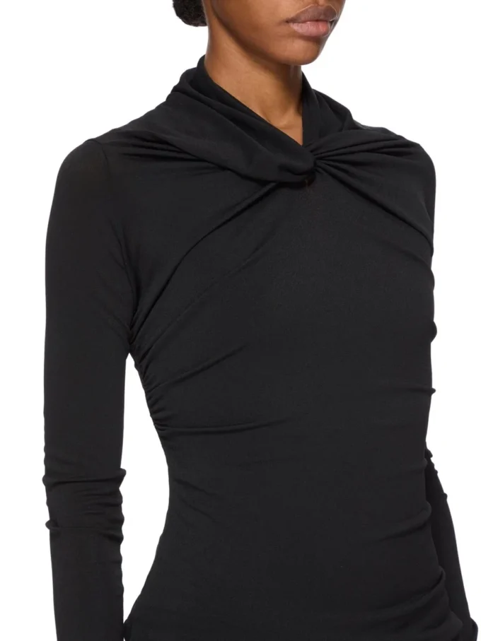 RICK OWENS FW25 CONCORDIANS KAIRO LS TOP EN JERSEY DE CREPÉ DE VISCOSA NEGRO LI02E3212CVI-09 RICK OWENS FW25 CONCORDIANS KAIRO LS TOP EN JERSEY DE CREPÉ DE VISCOSA NEGRO LI02E3212CVI-09