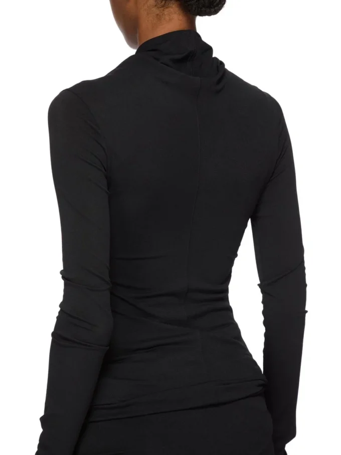 RICK OWENS FW25 CONCORDIANS KAIRO LS TOP EN JERSEY DE CREPÉ DE VISCOSA NEGRO LI02E3212CVI-09 RICK OWENS FW25 CONCORDIANS KAIRO LS TOP EN JERSEY DE CREPÉ DE VISCOSA NEGRO LI02E3212CVI-09