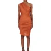 RICK OWENS FW25 CONCORDIANS VESTIDO AMIRA EN JERSEY DE VISCOSA SATÉN NARANJA. LI02E3526JVS-153 RICK OWENS FW25 CONCORDIANS VESTIDO AMIRA EN JERSEY DE VISCOSA SATÉN NARANJA. LI02E3526JVS-153