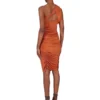 RICK OWENS FW25 CONCORDIANS VESTIDO AMIRA EN JERSEY DE VISCOSA SATÉN NARANJA. LI02E3526JVS-153 RICK OWENS FW25 CONCORDIANS VESTIDO AMIRA EN JERSEY DE VISCOSA SATÉN NARANJA. LI02E3526JVS-153