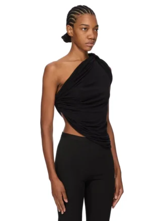 RICK OWENS LILIES FW25 CONCORDIANS TOP ANITA EN JERSEY DE CREPÉ DE VISCOSA LI02E3110RV-09