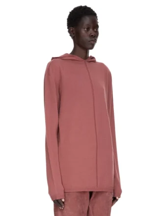 SUDADERA CON CAPUCHA OVERSIZE CONCORDIANS FW25 DE RICK OWENS EN PUNTO RASATO LIGERO DE COLOR PALISANDRO. RP02E4613M-13