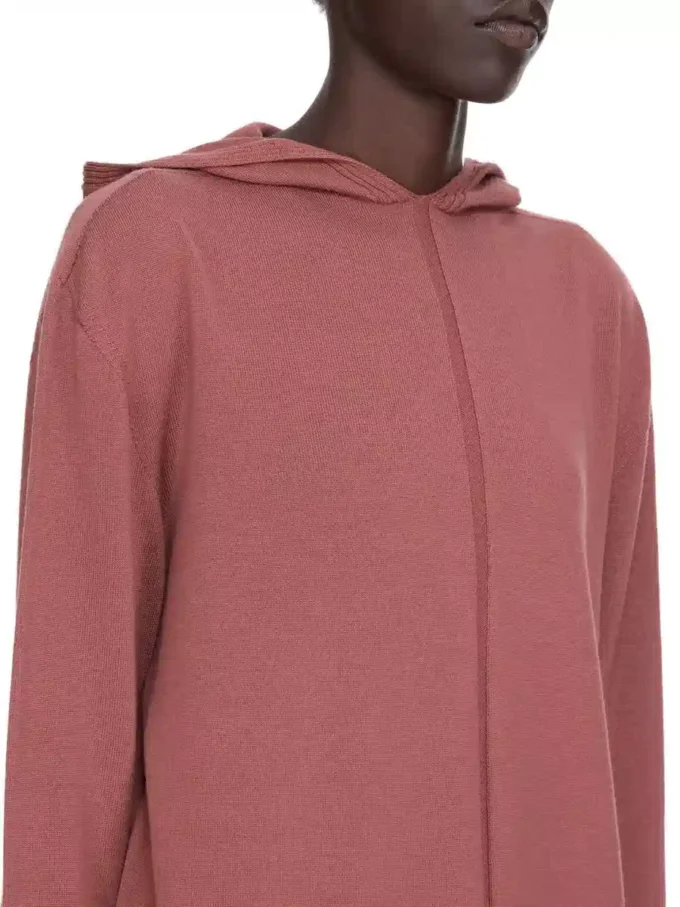SUDADERA CON CAPUCHA OVERSIZE CONCORDIANS FW25 DE RICK OWENS EN PUNTO RASATO LIGERO DE COLOR PALISANDRO. RP02E4613M-13 SUDADERA CON CAPUCHA OVERSIZE CONCORDIANS FW25 DE RICK OWENS EN PUNTO RASATO LIGERO DE COLOR PALISANDRO. RP02E4613M-13