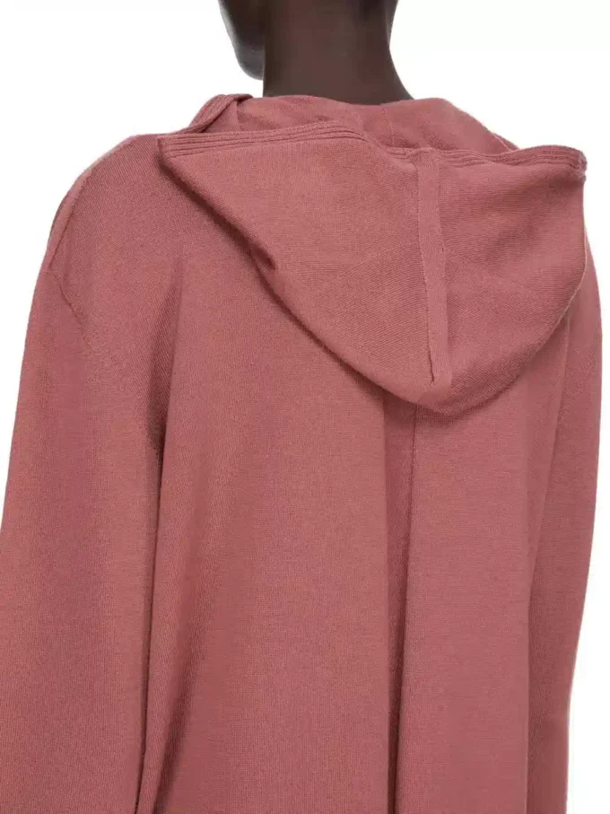 SUDADERA CON CAPUCHA OVERSIZE CONCORDIANS FW25 DE RICK OWENS EN PUNTO RASATO LIGERO DE COLOR PALISANDRO. RP02E4613M-13 SUDADERA CON CAPUCHA OVERSIZE CONCORDIANS FW25 DE RICK OWENS EN PUNTO RASATO LIGERO DE COLOR PALISANDRO. RP02E4613M-13