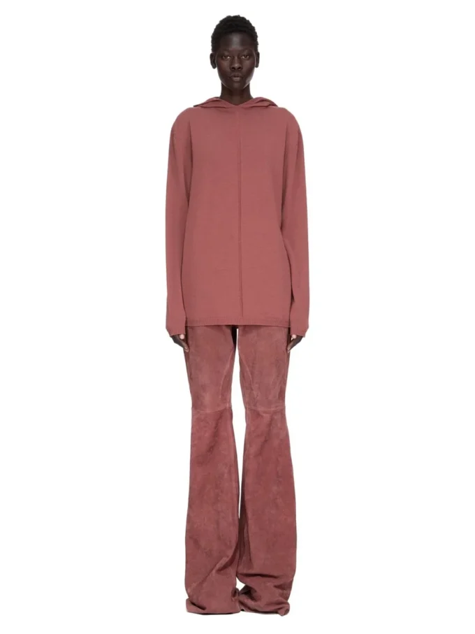 SUDADERA CON CAPUCHA OVERSIZE CONCORDIANS FW25 DE RICK OWENS EN PUNTO RASATO LIGERO DE COLOR PALISANDRO. RP02E4613M-13 SUDADERA CON CAPUCHA OVERSIZE CONCORDIANS FW25 DE RICK OWENS EN PUNTO RASATO LIGERO DE COLOR PALISANDRO. RP02E4613M-13