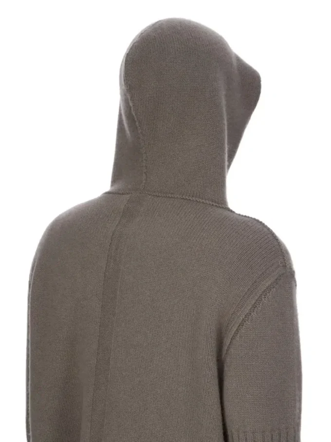Sudadera con capucha y cremallera Concordians PreCollección Otoño/Invierno 25 de Rick Owens en punto de cachemir color polvo Las Palmas. RU02E1666KLWS-34 Sudadera con capucha y cremallera Concordians PreCollección Otoño/Invierno 25 de Rick Owens en punto de cachemir color polvo Las Palmas. RU02E1666KLWS-34