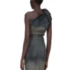 VESTIDO CONCORDIANS TWIST DE RICK OWENS FW25 EN DENIM ELÁSTICO CON FLECOS DEGRADADO DRKDUST. RP02E4521SDKDEG-78D VESTIDO CONCORDIANS TWIST DE RICK OWENS FW25 EN DENIM ELÁSTICO CON FLECOS DEGRADADO DRKDUST. RP02E4521SDKDEG-78D