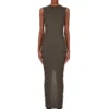 VESTIDO DE TIRANTES CONCORDIANS FW25 DE RICK OWENS MOTIVO EN PUNTO RASATO LIGERO BOSCO RP02E4676MLK-25 VESTIDO DE TIRANTES CONCORDIANS FW25 DE RICK OWENS MOTIVO EN PUNTO RASATO LIGERO BOSCO RP02E4676MLK-25
