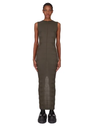 VESTIDO DE TIRANTES CONCORDIANS FW25 DE RICK OWENS MOTIVO EN PUNTO RASATO LIGERO BOSCO RP02E4676MLK-25 VESTIDO DE TIRANTES CONCORDIANS FW25 DE RICK OWENS MOTIVO EN PUNTO RASATO LIGERO BOSCO RP02E4676MLK-25