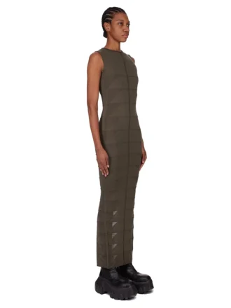 VESTIDO DE TIRANTES CONCORDIANS FW25 DE RICK OWENS MOTIVO EN PUNTO RASATO LIGERO BOSCO RP02E4676MLK-25 VESTIDO DE TIRANTES CONCORDIANS FW25 DE RICK OWENS MOTIVO EN PUNTO RASATO LIGERO BOSCO RP02E4676MLK-25
