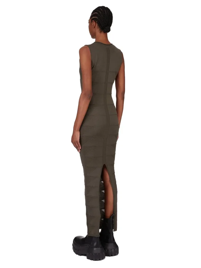 VESTIDO DE TIRANTES CONCORDIANS FW25 DE RICK OWENS MOTIVO EN PUNTO RASATO LIGERO BOSCO RP02E4676MLK-25 VESTIDO DE TIRANTES CONCORDIANS FW25 DE RICK OWENS MOTIVO EN PUNTO RASATO LIGERO BOSCO RP02E4676MLK-25
