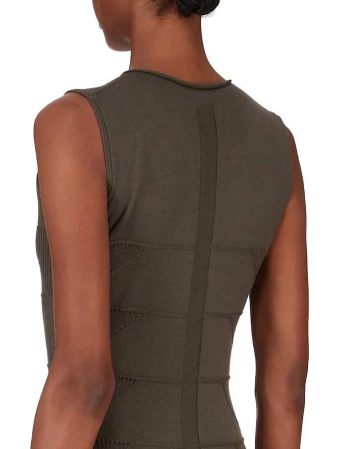 VESTIDO DE TIRANTES CONCORDIANS FW25 DE RICK OWENS MOTIVO EN PUNTO RASATO LIGERO BOSCO RP02E4676MLK-25 VESTIDO DE TIRANTES CONCORDIANS FW25 DE RICK OWENS MOTIVO EN PUNTO RASATO LIGERO BOSCO RP02E4676MLK-25